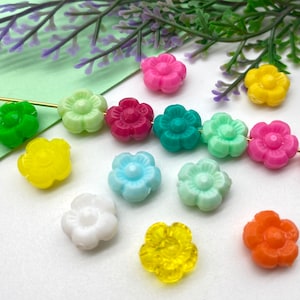 Perline di fiori di alta qualità (25 pezzi), perline tedesche vintage da 10 mm, perline distanziatrici, perline di lucite margherita