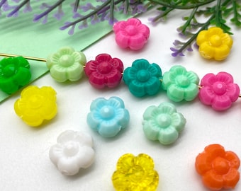 High Quality Flower Beads ( 25 pcs ) , 10mm Vintage German Beads , Spacer Beads , Lucite Daisy Beads