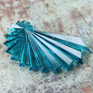 Perline nautilus vintage, perline lampadario turchese chiaro, grandi perle di conchiglia, forniture per orecchini tedeschi da 57 mm - VB131 ssb