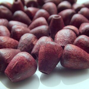 20 pcs Brown Coni Shape  Wood beads , Vintage German Beads , Findings , 11 mm  - tb003