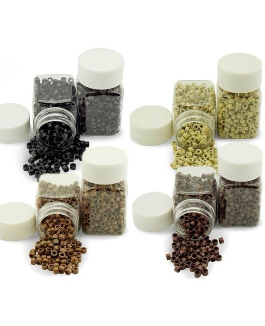 Hair Extension Beads Silicone Rings Micro Beads Hair Extensions for