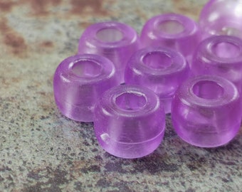 Large Hole Rondella Beads (20 pcs) , 16mm Acrylic Beads , Findings , Transparent Purple Lucite Beads - macrame beads   - mny