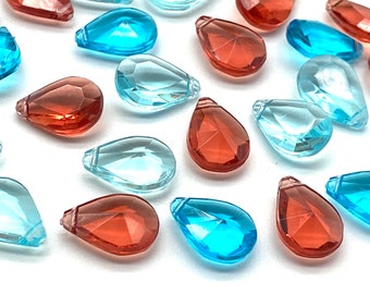 Perspex Teardrop Clear Beads ( 50 pcs ) , 14mm Crystal German Beads , Teardrop Acrylic Pendants , High Quality Beads