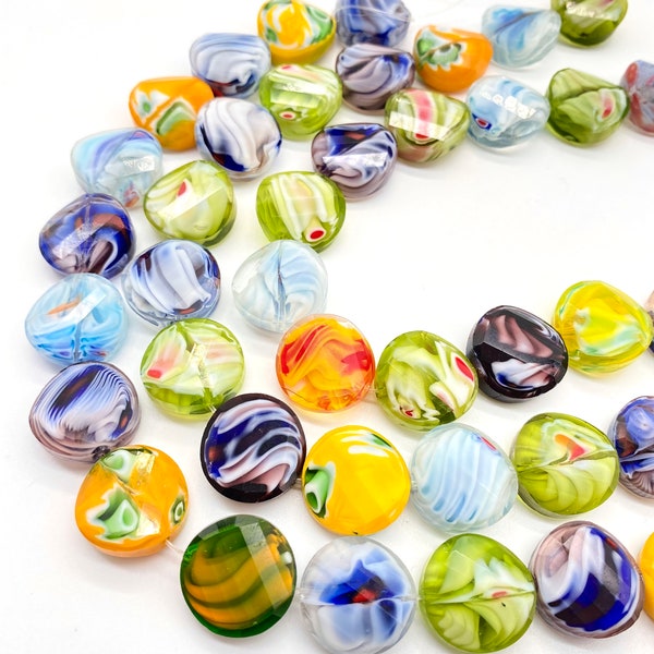 Mix Murano Glass Beads 20x20 mm - 15 psc  Bracelet  Findings , Findings Of Jewelry  Lampwork  Beads  -nw