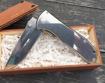 Tactical Folding Pocket Knife in an engraved wooden Gift Box, Groomsman gift family Personalized Groomsmen gift  wedding gift, TF-861C