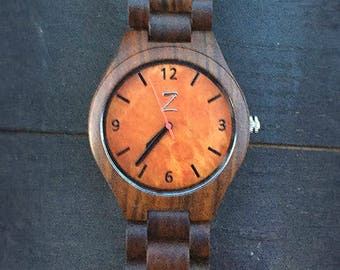 MALUNO Series Diver watch, men and women, Sports watch, Wooden watch with wooden bracelet and free engraved wooden gift box