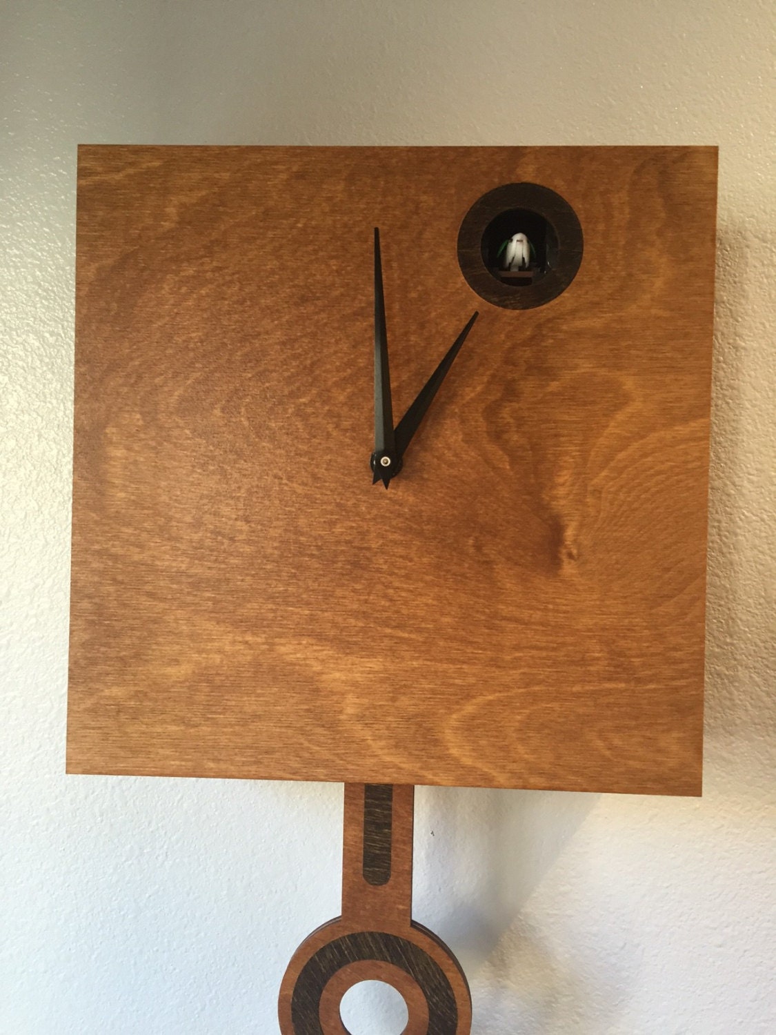 Cuckoo Clock Wall Mount With Cuckoo Bird Cherry With Walnut Etsy UK