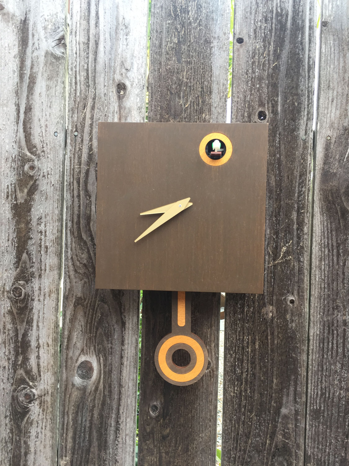 Cuckoo Clock Wall Mount with Cuckoo bird Walnut with Oak Etsy