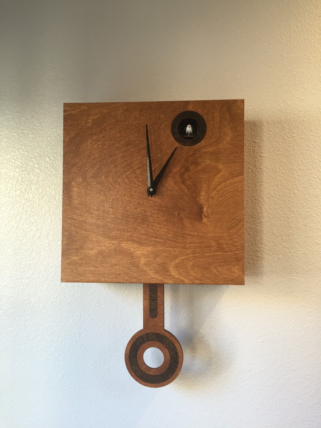 Cuckoo Clock Wall Mount With Cuckoo Bird Cherry With Walnut Etsy