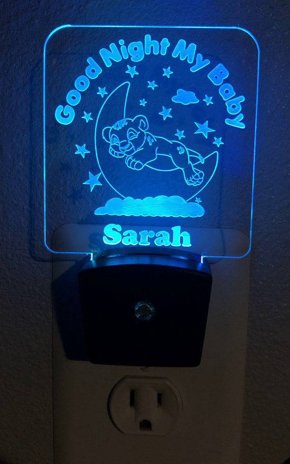 Sleeping Lion Kids Bedroom Night Light Wall Plug Model Lighted Sign Stand Bar Counter