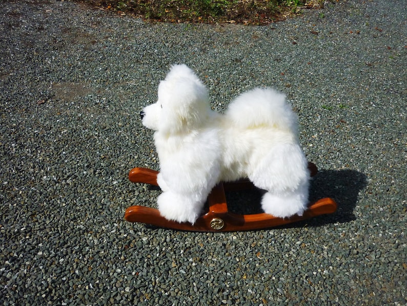 Samoyed Puppy Rocking Toy. Fluffy Sheepskin Samoyed Puppy. Etsy