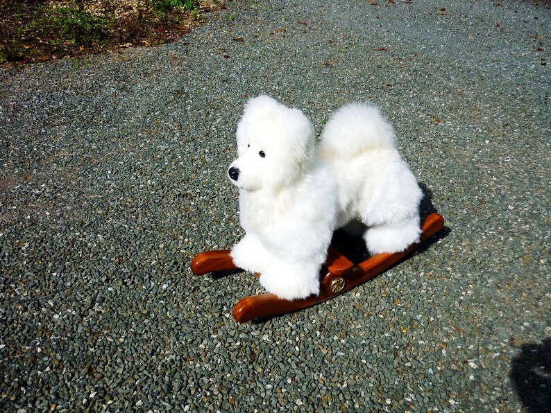 Samoyed Puppy Rocking Toy. Fluffy Sheepskin Samoyed Puppy. Etsy