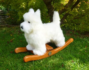 West Highland White Terrier rocking toy. Westie puppy.