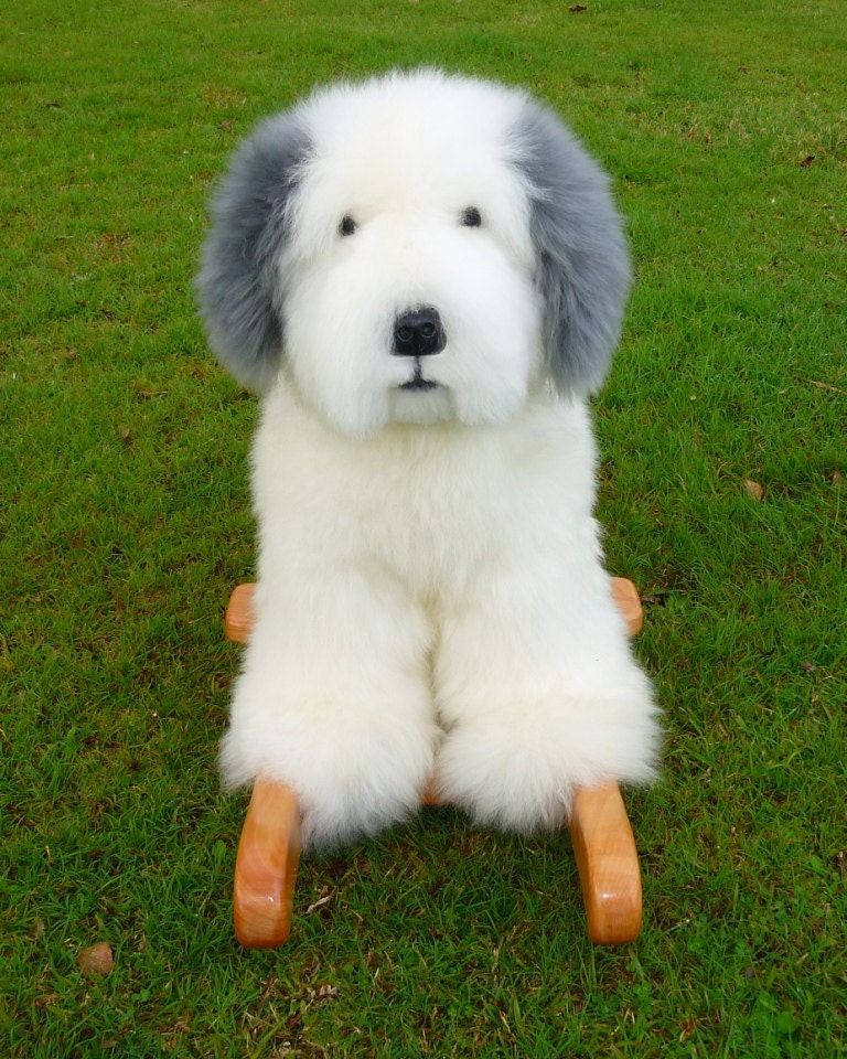 Old english sheepdog with tail (grey) Sticker for Sale by KiwiJP