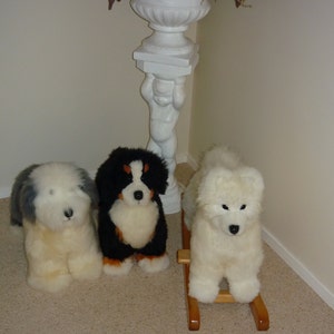 Samoyed puppy rocking toy. Fluffy sheepskin Samoyed puppy. Husky puppy. Eskimo Dog. .Spitz Puppy image 7