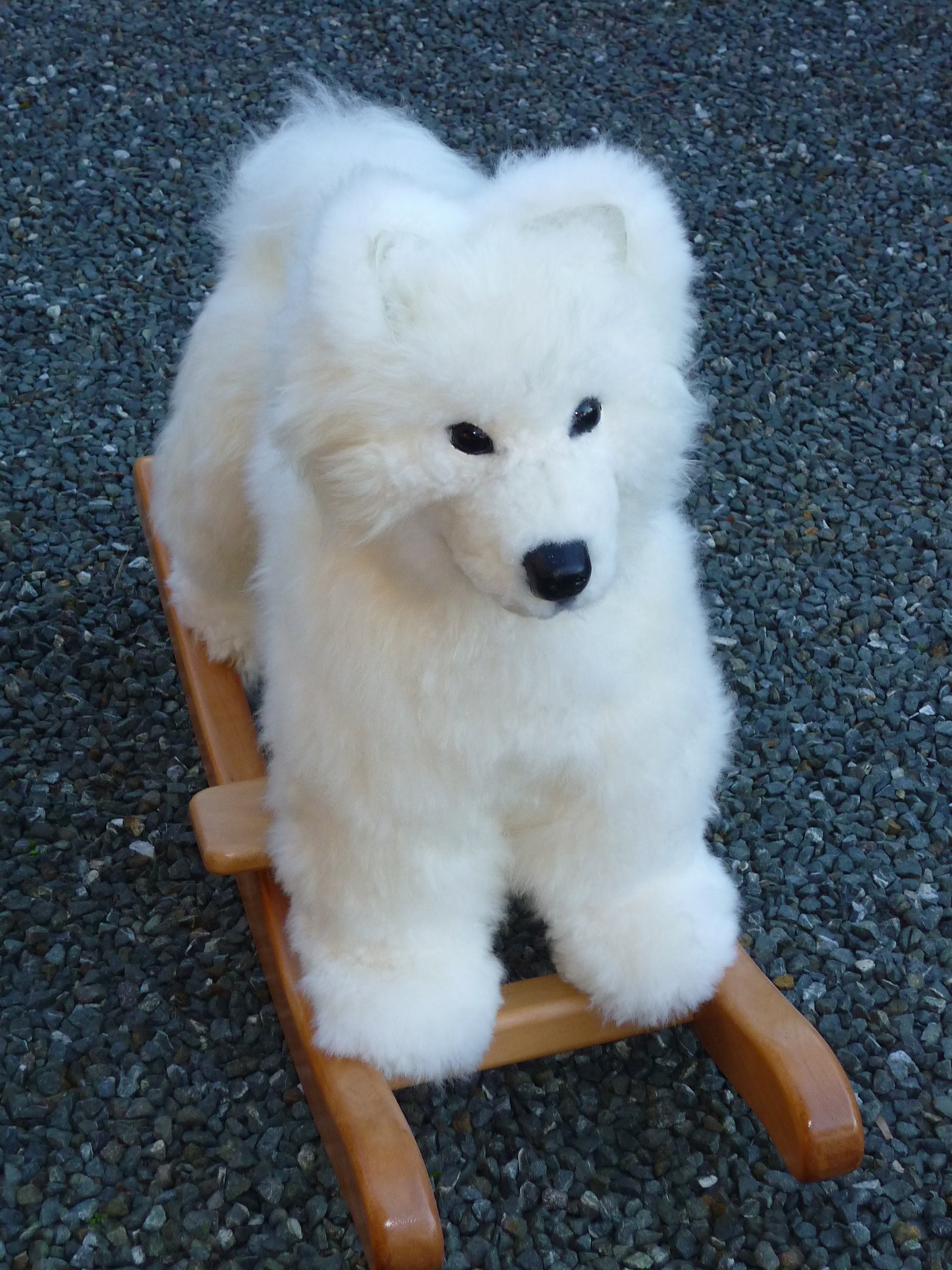 Samoyed Dog sheepskin rocking toy. Fluffy Samoyed puppy. Husky Etsy