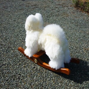 Samoyed puppy rocking toy. Fluffy sheepskin Samoyed puppy. Husky puppy. Eskimo Dog. .Spitz Puppy image 6