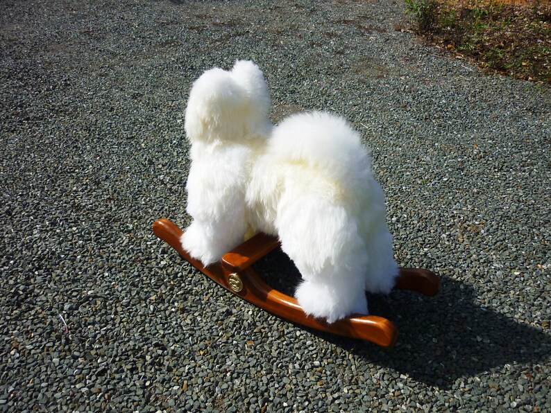 Samoyed puppy rocking toy. Fluffy sheepskin Samoyed puppy. Husky puppy. Eskimo Dog. .Spitz Puppy image 6