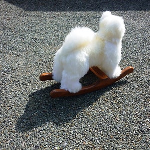 Samoyed puppy rocking toy. Fluffy sheepskin Samoyed puppy. Husky puppy. Eskimo Dog. .Spitz Puppy image 5