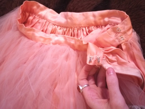 Super Distressed Vintage Silk Chiffon Pink Peach … - image 4