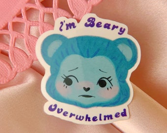 Beary Overwhelmed Stickers