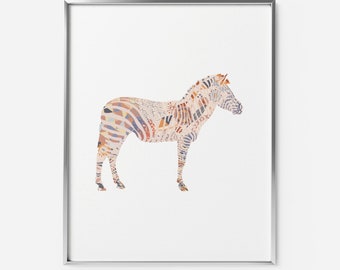 Zebra minimalist animal silhouette art print makes a great addition to your modern home decor