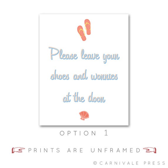 Shoes Off Quote Unframed House Warming Gifts Entryway Wall