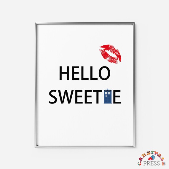 Hello Sweetie Valentine S Day Doctor Who Whovian Wedding Etsy