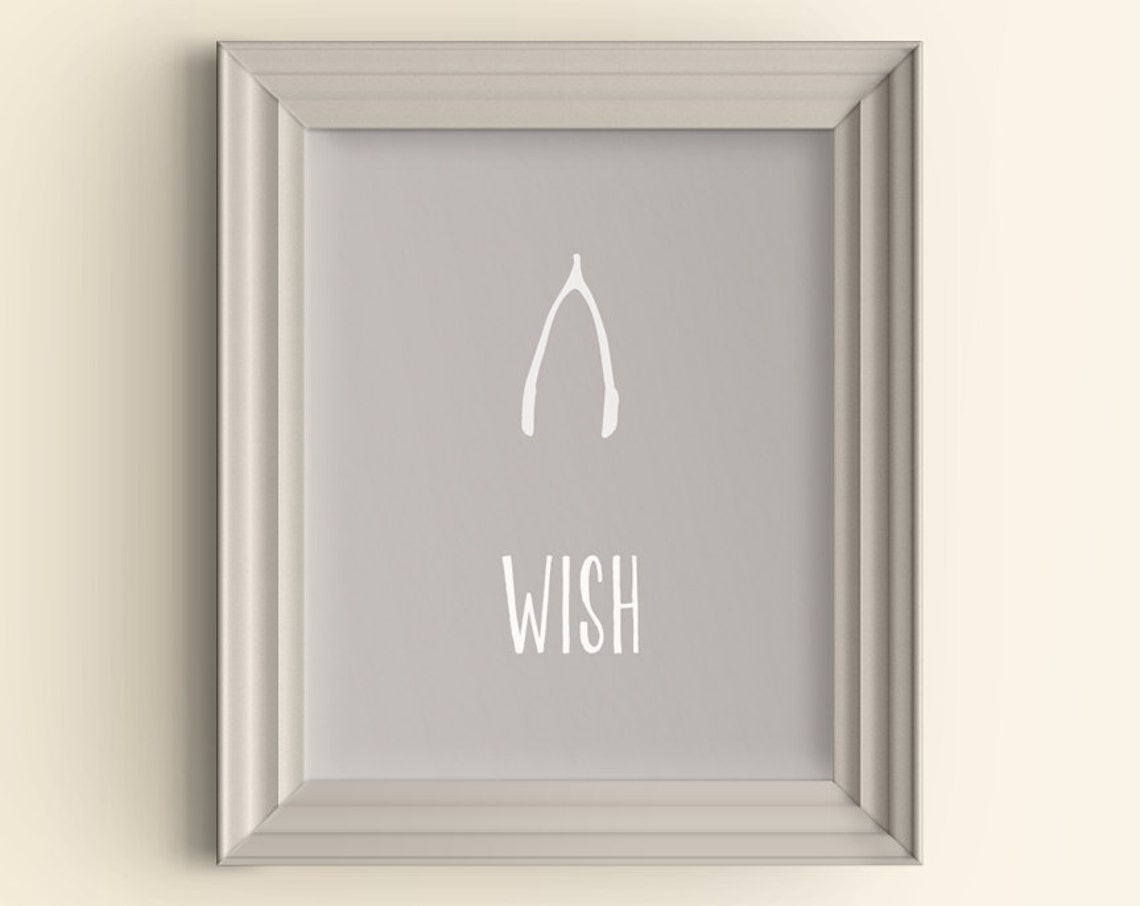Wish Wishbone Kitchen Art Print Graphic Art Print Typography Etsy