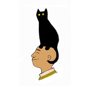 CAT ON HEAD schön einfache Karte für den Katzenliebhaber in Ihrem Leben. Eine Feier der Katzen nur ihr eigenes Ding zu tun.. wir werden geehrt !.
