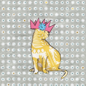 Party Hut Katze 2 . Hier ist eine Katze, die nur darauf wartet, zu feiern, naja, vielleicht .. Eine lustige gedruckte Karte für Katzenfans aus einer Collage Original