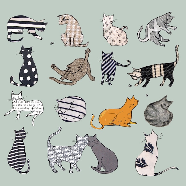 VERRÜCKTE KATZ. 16 Katzen in allen verschiedenen Farben catty möglichen Dinge zu tun.