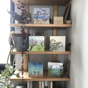 OUT in the WILD. 5er Set Karten für alle, die es lieben draußen in der Natur mit einem Hund für Gesellschaft zu sein. Gedruckte Karten aus Collage-Originalen.