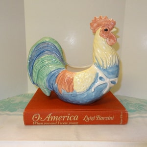 Vintage Pastel Colored Planter Figurine Rooster--Free Delivery!