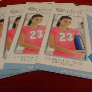 Styled Basics 8 White Iron-On Numbers, 4 Sheets, 12 Pieces, Packaging May  Vary 