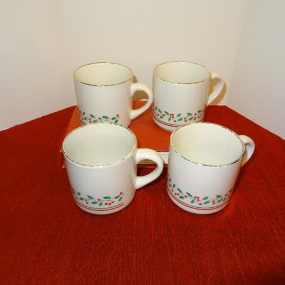 Set of Four Arby's 1987 Christmas Collection Coffee/tea/beverage Mugs