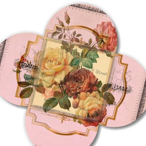 Papeterie imprimable VikkiVines ~ Romance victorienne. Roses roses chics. Enveloppe à fermeture automatique. Remarques spéciales. Cartes-cadeaux. Journal amusant.
