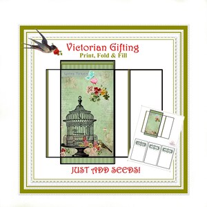 Mall för viktorianskt fröpaket: Shabby chic-presenter (digital nedladdning)