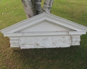Outstanding,Architectural Salvage White Ornate Over Door Pediment Header