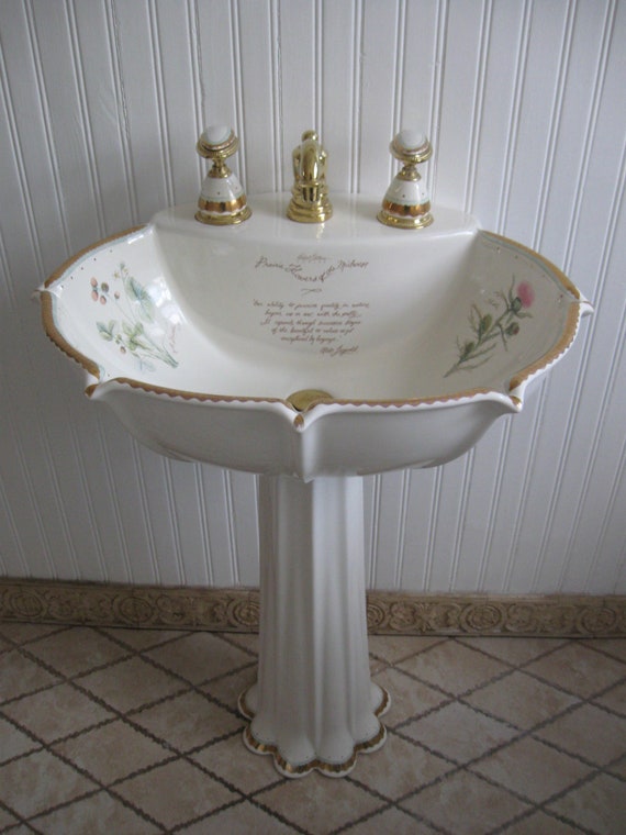 Kohler Prairie Flowers Pedestal Sink Standard Pedestal Sink