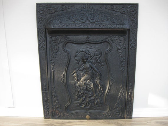 Victorian Art Nouveau Black Cast Iron Sea Maiden Fireplace Etsy