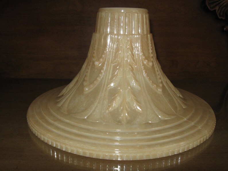 Vintage Gold Re Glass Torchiere Floor Lamps W Embossed Pearl Wheat Design