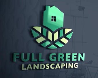 Modern Landscaping Logo Design | Lawn Care Logo | Lawn Maintenance Logo | Landscaping Brand | Lawn Care Business | Leaf Logo Design | House
