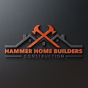 Construction Logo | Hammer Design | Roofing Business | Handyman Services | Construction Design | Architect Logo | Roofer | Home Repair Logo