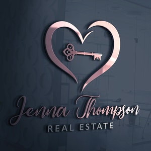 Real Estate Logo Design | Realtor Logo Design | Vintage Key Logo | Key Design | Heart Logo | Graphic Design | Realtor | Realty Logo Design