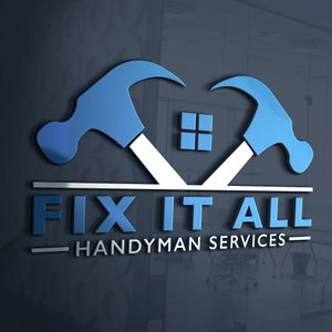 Construction Business Logo | Home Repair Services Logo | Construction Company Logo | Handyman Services Logo | Repair Man Logo | Roofing Logo
