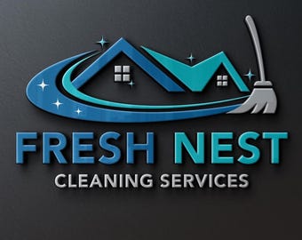 Cleaning Business Logo Design | Cleaning Services Logo | Modern House Cleaning Logo | Broom Logo Design | Clean Services | Housekeeping Logo