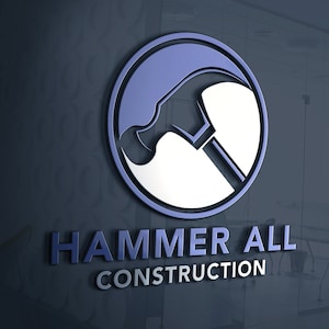 Construction Company Logo Design | Hammer Logo Design | Construction Business | Carpenter Logo | Handyman Services Logo | General Contractor