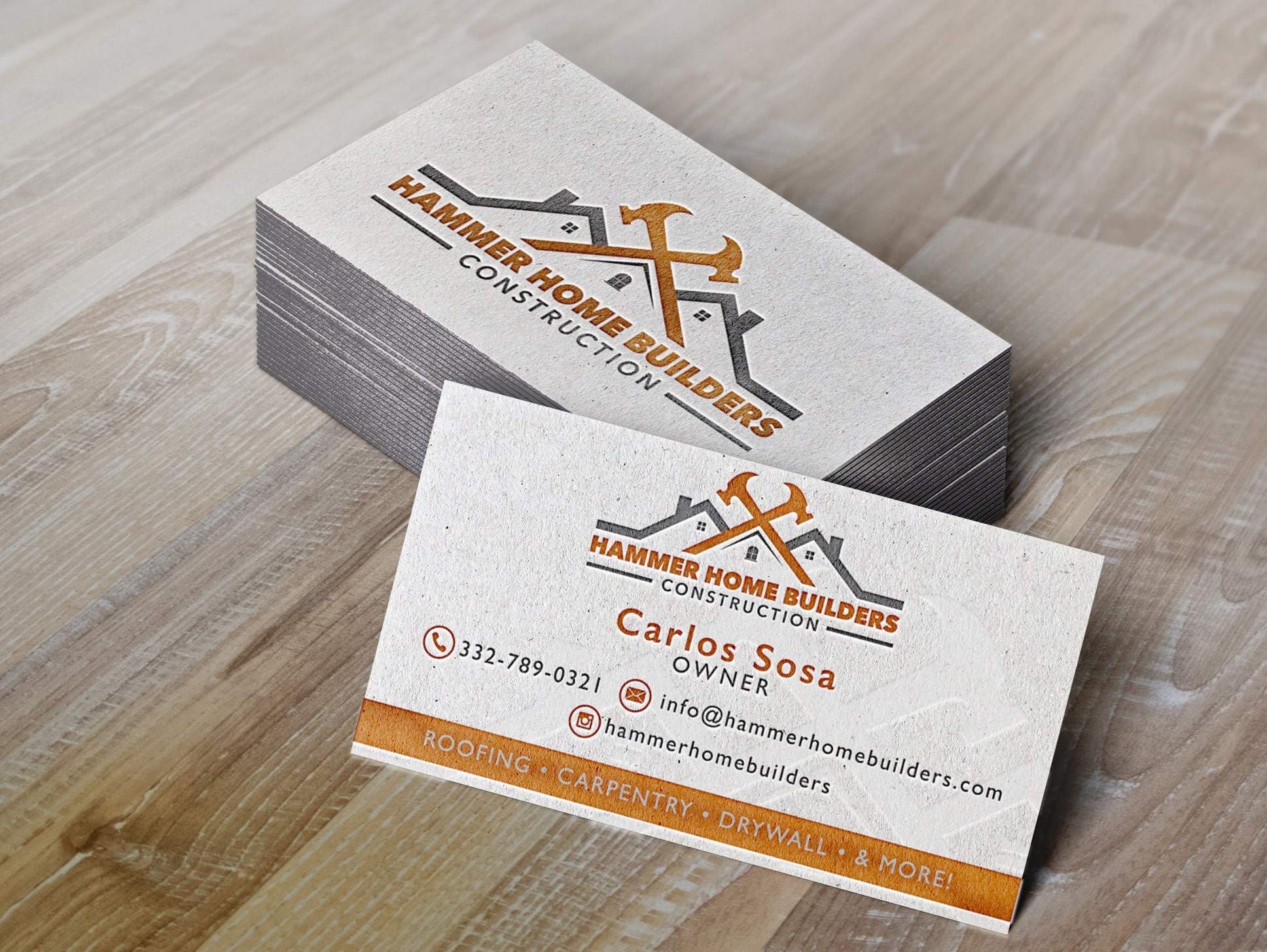 Diseño de tarjeta de presentación / Empresa constructora / Negocio de  techado / Servicios de personal de mantenimiento / Servicios de plomería /  Plomero / Electricista / Carpintero - Etsy México, image size:1936x1454