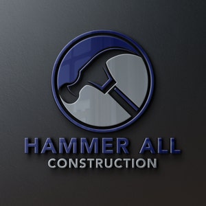 Construction Company Logo | Carpenter Logo | HandyMan Services Logo | Roofer Logo | Hammer Design | Home Repair Logo | Home Renovation Logo